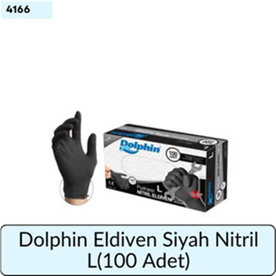 Dolphin Eldiven Siyah Nitril L   (100 Ad)