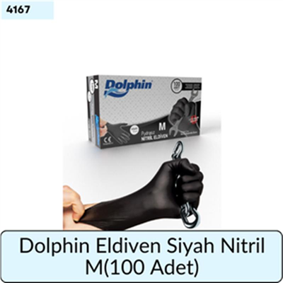 Dolphin Eldiven Siyah Nitril M   (100 Ad)