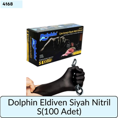 Dolphin Eldiven Siyah Nitril S   (100 Ad)