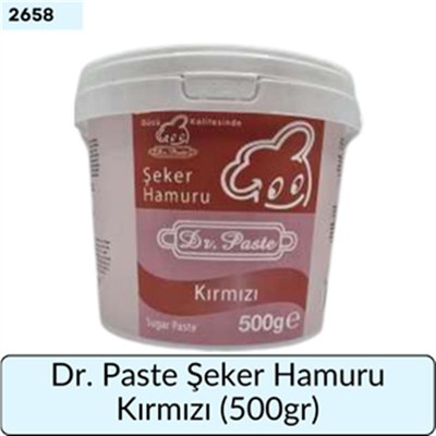 Dr. Paste Şeker Hamuru Kırmızı   (500 Gr)