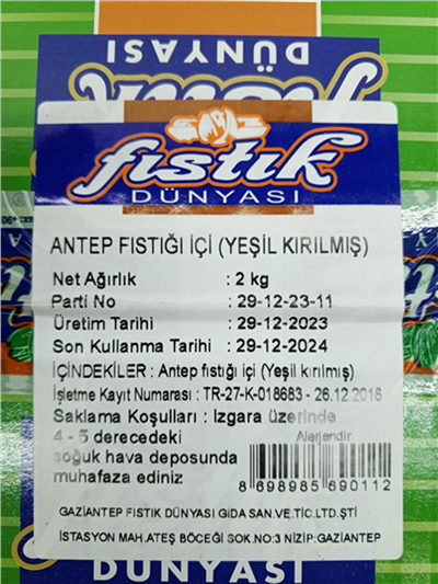 Fıstık Dünyası Antep Fıstık Kırılmış     (2 Kg)