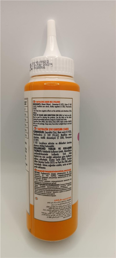 Fo Sarı Sıvı Gıda Renklendiricisi   (280 ML)