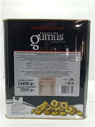 Gümüş Siyah Dilim Zeytin     (Net 7 kg)