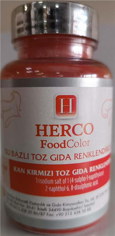 Herco Kırmızı Su Bazlı Toz Gıda Boyası   (75 GR)