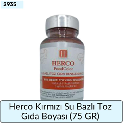 Herco Kırmızı Su Bazlı Toz Gıda Boyası   (75 GR)