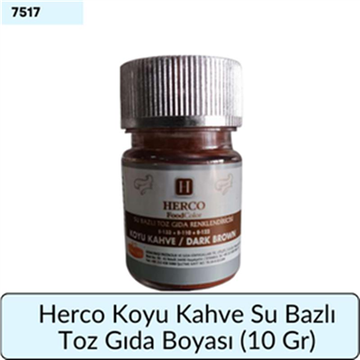 Herco Koyu Kahve Su Bazlı Toz Gıda Boyası  (10 GR)