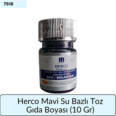 Herco Mavi Su Bazlı Toz Gıda Boyası   (10 GR)