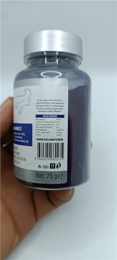 Herco Mavi Su Bazlı Toz Gıda Boyası   (75 GR)