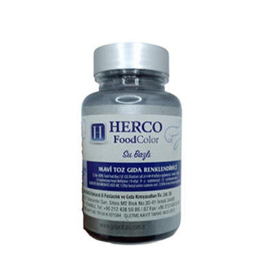 Herco Mavi Su Bazlı Toz Gıda Boyası   (75 GR)
