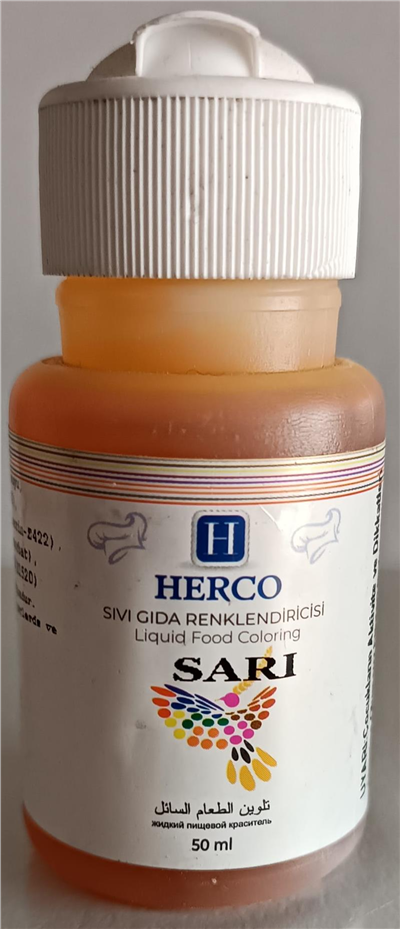 Herco Sarı Sıvı Gıda Boyası   (50 CC)