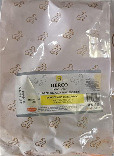 Herco Sarı Su Bazlı Toz Gıda Boyası   (1 Kg)