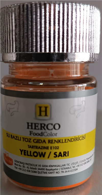 Herco Sarı Su Bazlı Toz Gıda Boyası   (10 GR)