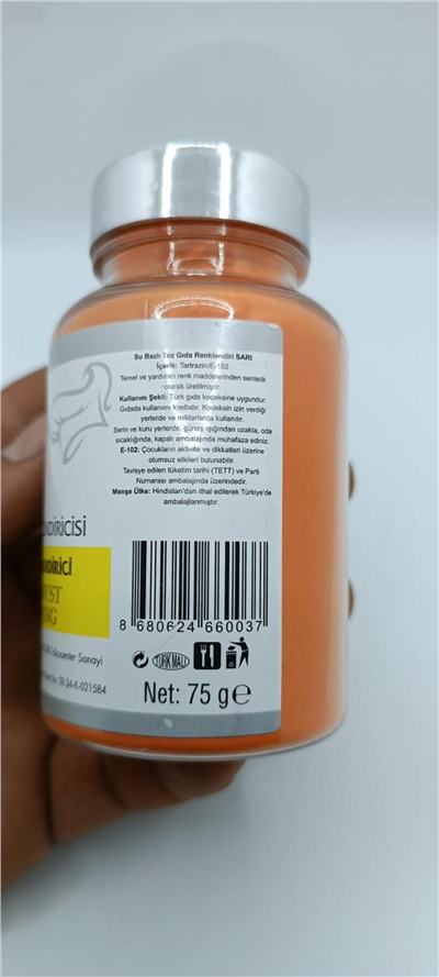 Herco Sarı Su Bazlı Toz Gıda Boyası   (75 GR)