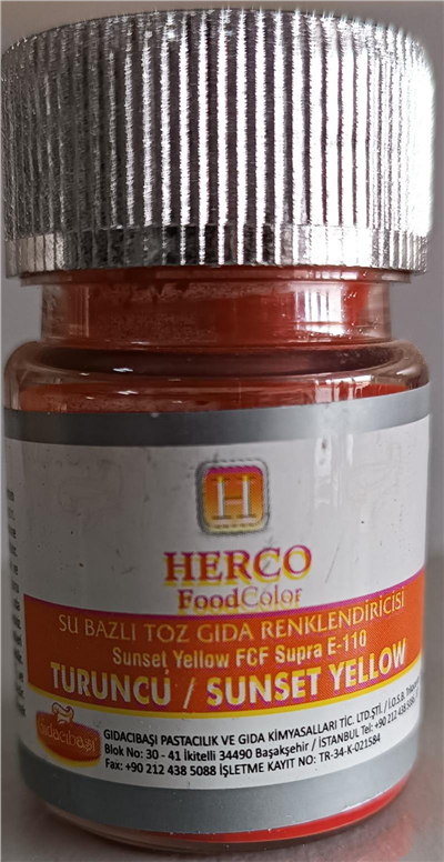 Herco Turuncu Su Bazlı Toz Gıda Boyası   (10 GR)