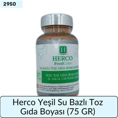 Herco Yeşil Su Bazlı Toz Gıda Boyası   (75 GR)