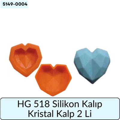 HG 518 Silikon Kalıp Kristal Kalp 2 Li