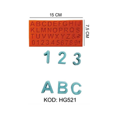 HG 521 SİLİKON KALIP RAKAM ALFABE SET