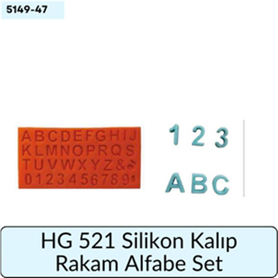 HG 521 SİLİKON KALIP RAKAM ALFABE SET