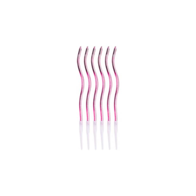 İthal Spiral (Burgulu) Mum Mor 6 Lı  (15 Cm)