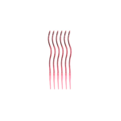 İthal Spiral (Burgulu) Mum Pembe 6 Lı   (15 Cm)