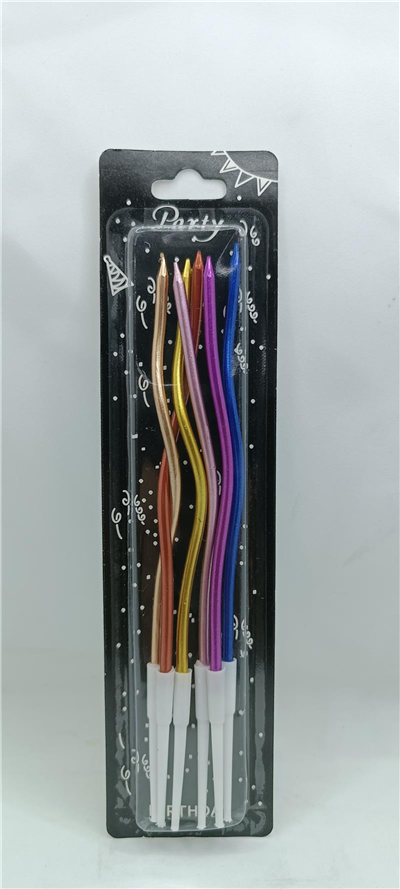 İthal Spiral (Burgulu) Mum Renkli  6 Lı   (15 Cm)