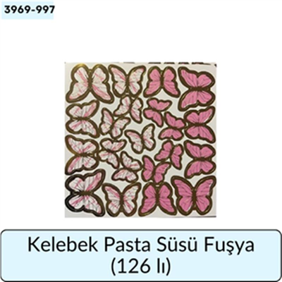Kelebek Pasta Süsü Fuşya   (126 Lı)