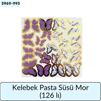 Kelebek Pasta Süsü Mor   (126 Lı)