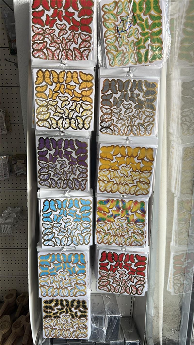 Kelebek Pasta Süsü Renkli Gökkuşağı   (126 Lı)