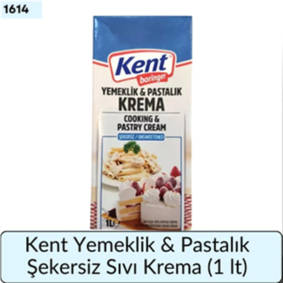Kent Yemeklik Pastalık Şekersiz Sıvı Krema  (1 Lt)