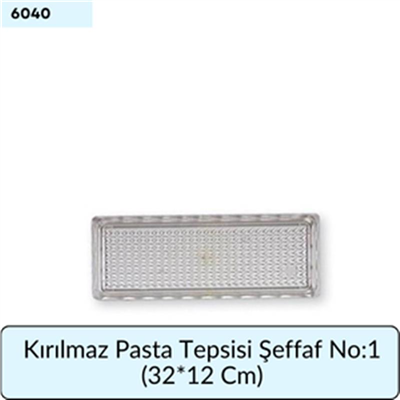 Kırılmaz Pasta Tepsisi Şeffaf   No:1 (32*12 Cm)