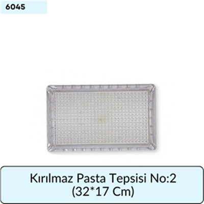 Kırılmaz Pasta Tepsisi Şeffaf   No:2 (32*17 Cm)