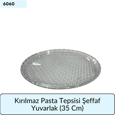 Kırılmaz Pasta Tepsisi Şeffaf Yuvarlak (35 Cm)
