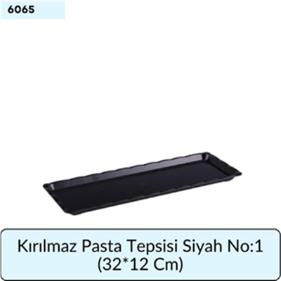 Kırılmaz Pasta Tepsisi Siyah   No:1 (32*12 Cm)