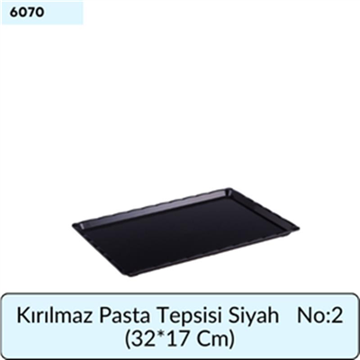 Kırılmaz Pasta Tepsisi Siyah   No:2 (32*17 Cm)