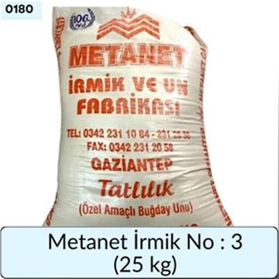 Metanet İrmik No 3     (25 Kg)