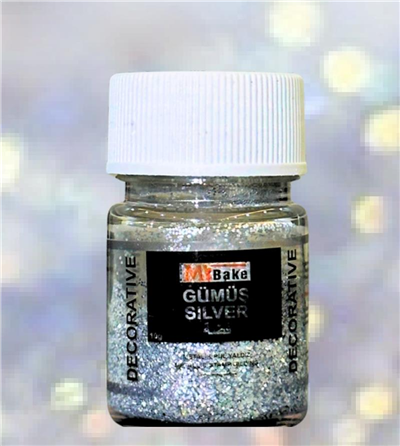 My Bake Metalik Pul Yaldız Gümüş Gıdadışı  (10 Gr)