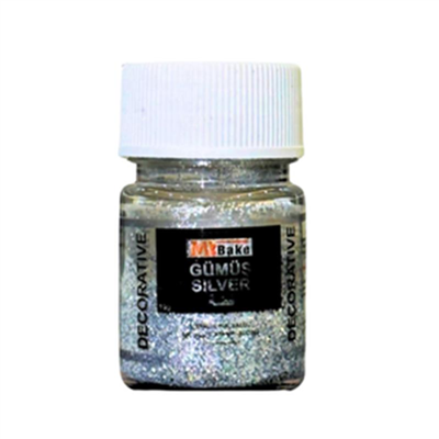 My Bake Metalik Pul Yaldız Gümüş Gıdadışı  (10 Gr)