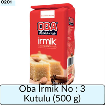 Oba İrmik No 3 Kutulu   (500 Gr)