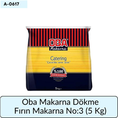 Oba Makarna Dökme Fırın Makarna No 3   (5 Kg)
