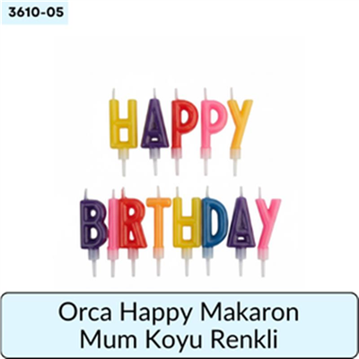 Orca Happy Makaron Mum Koyu Renkli