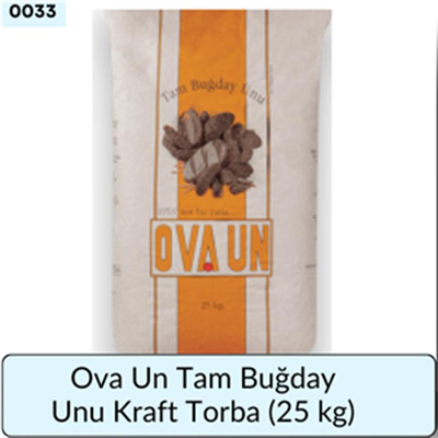 Ova Un Tam Buğday Unu Kraft Torba     (25 Kg)
