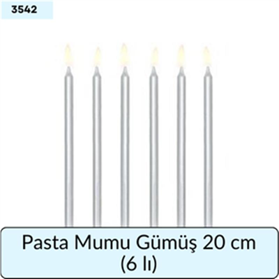 Pasta Mumu Gümüş 20 Cm   (6 Lı)
