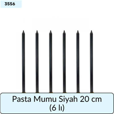Pasta Mumu Siyah 20 Cm   (6 Lı)