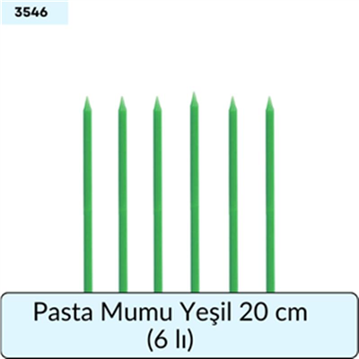 Pasta Mumu Yeşil 20 Cm   (6 Lı)
