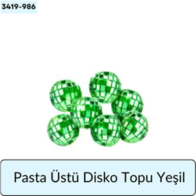 Pasta Üstü Disko Topu Yeşil