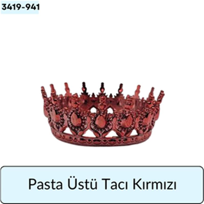 Pasta Üstü Tacı Kırmızı