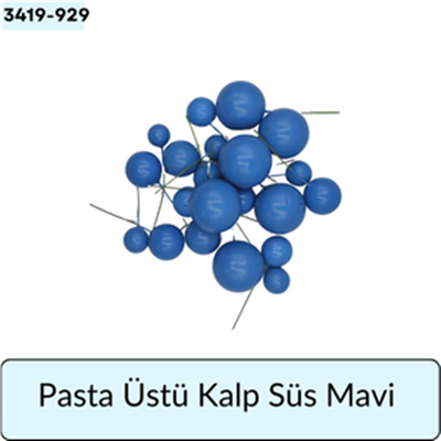 Pasta Üstü Top Süs Mavi