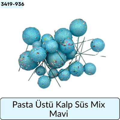 Pasta Üstü Top Süs Mix Mavi