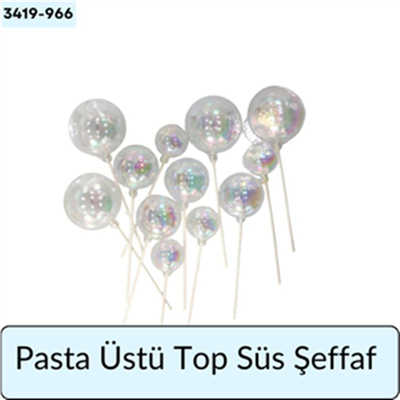 Pasta Üstü Top Süs Şeffaf Şeffaf