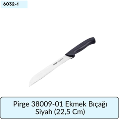 Pirge 38009-01 Ekmek Bıçağı Siyah   (22,5 Cm)